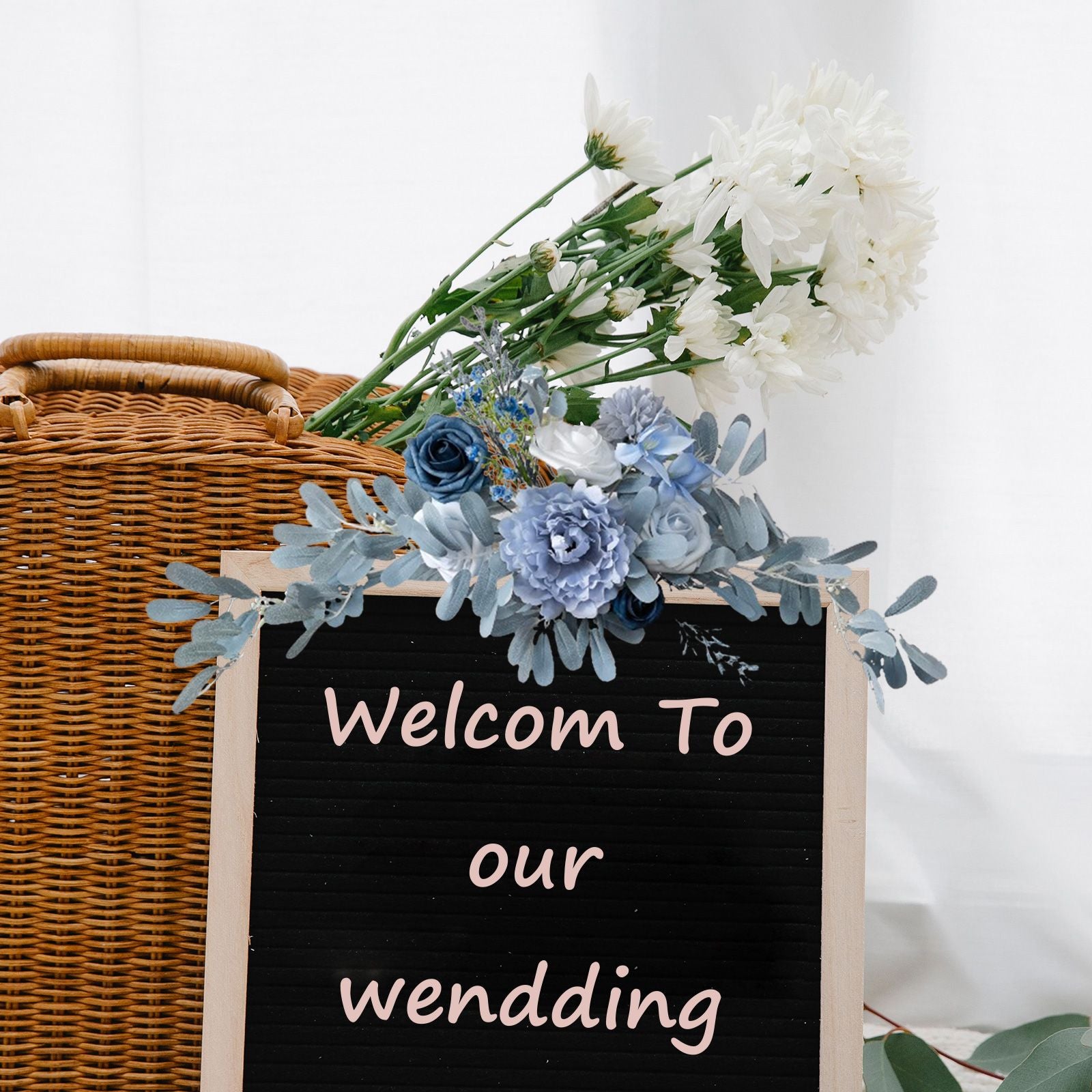 Wedding Party Welcome Sign Flower Decoration V1294-YM0523-220428LW03-2