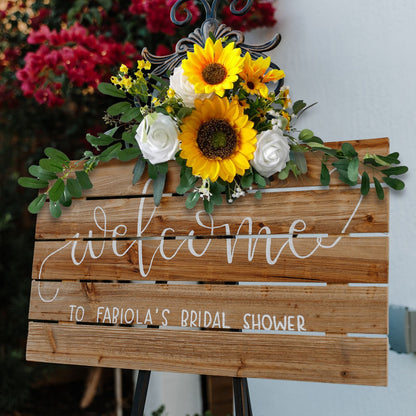 Wedding Party Welcome Sign Flower Decoration V1294-YM0523-220428LW03-4