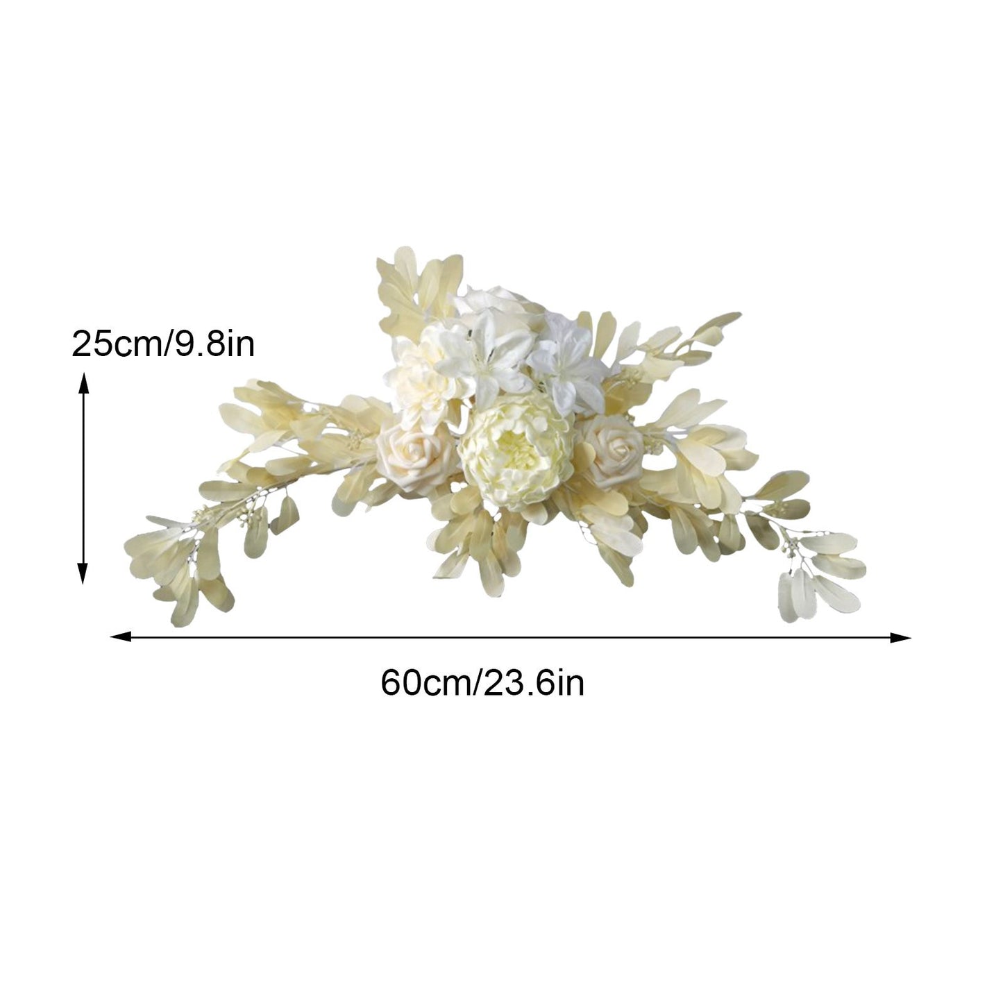 Artificial Flower Swag 60 x 25cm Silk Cloth Wedding Welcome Sign Floral Decoration V1294-YM0523-220428LW03-7