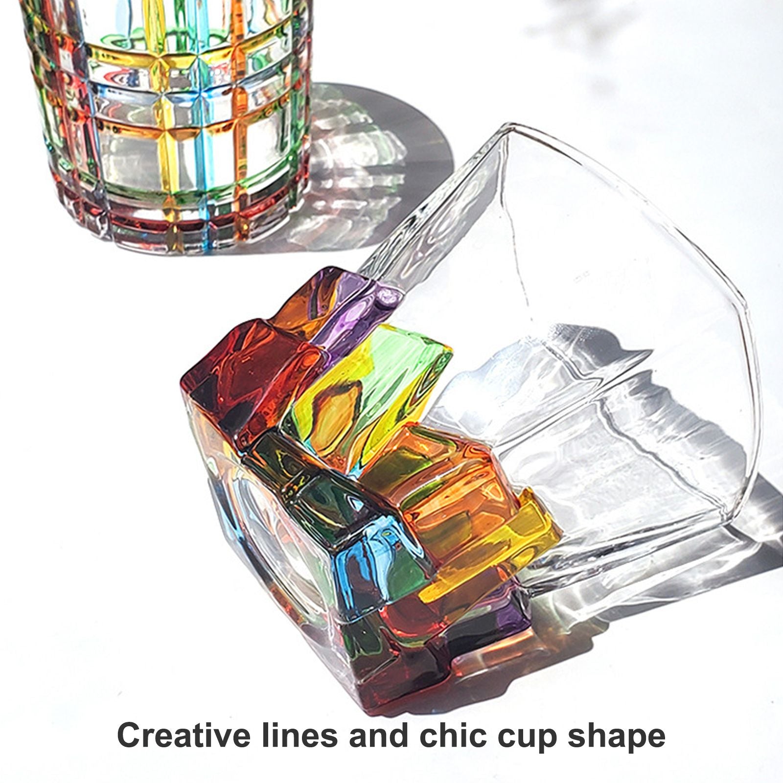 Whiskey Glass Multicolor 320ml Short Drinking Glass for Home V1294-YM0523-220429GS01-4