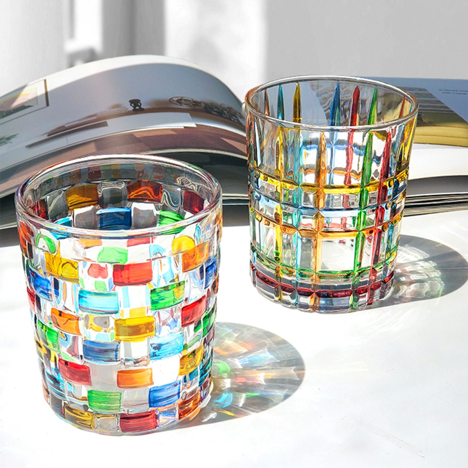 Whiskey Glass Multicolor 320ml Short Drinking Glass for Home V1294-YM0523-220429GS01-4