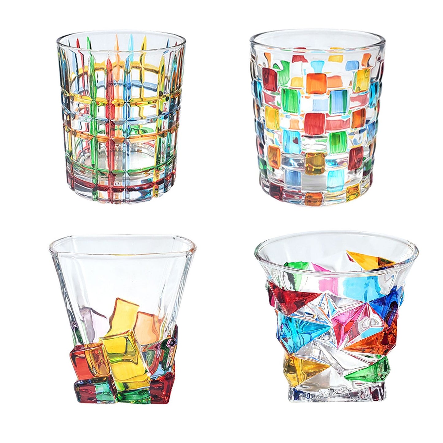 Whiskey Glass Multicolor 320ml Short Drinking Glass for Home V1294-YM0523-220429GS01-4