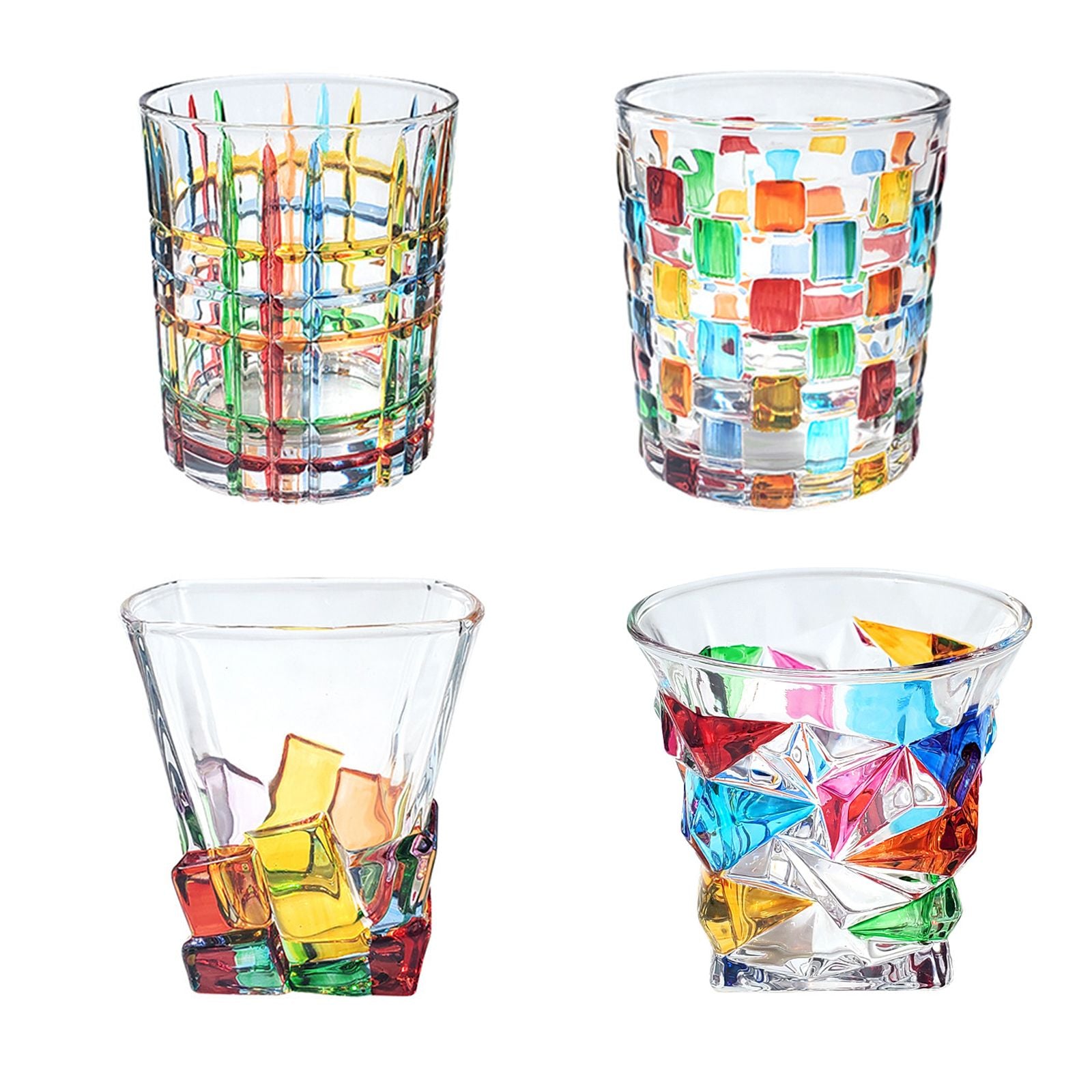 Whiskey Glass Multicolor 320ml Short Drinking Glass for Home V1294-YM0523-220429GS01-4