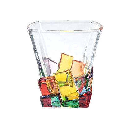 2PCS Whiskey Glass Multicolor 320ml Short Drinking Glass for Home V1294-YM0523-220429GS0137