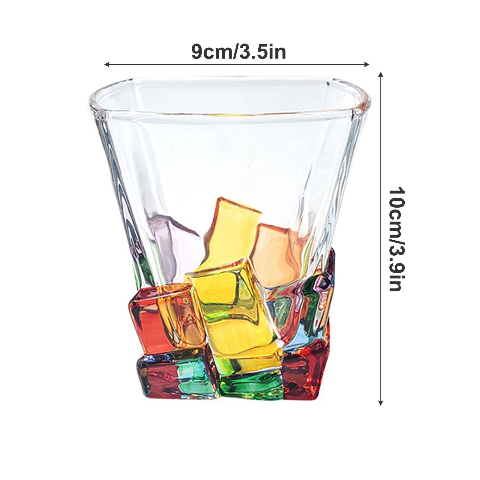 2PCS Whiskey Glass Multicolor 320ml Short Drinking Glass for Home V1294-YM0523-220429GS0137