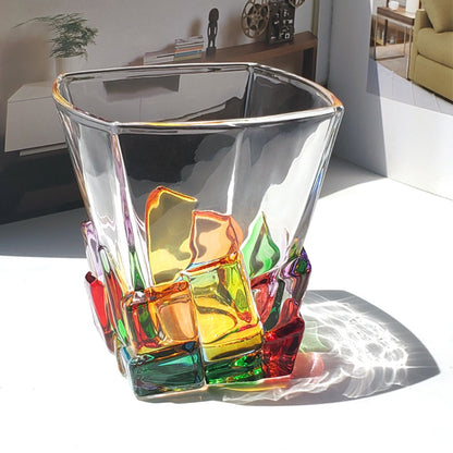 2PCS Whiskey Glass Multicolor 320ml Short Drinking Glass for Home V1294-YM0523-220429GS0137