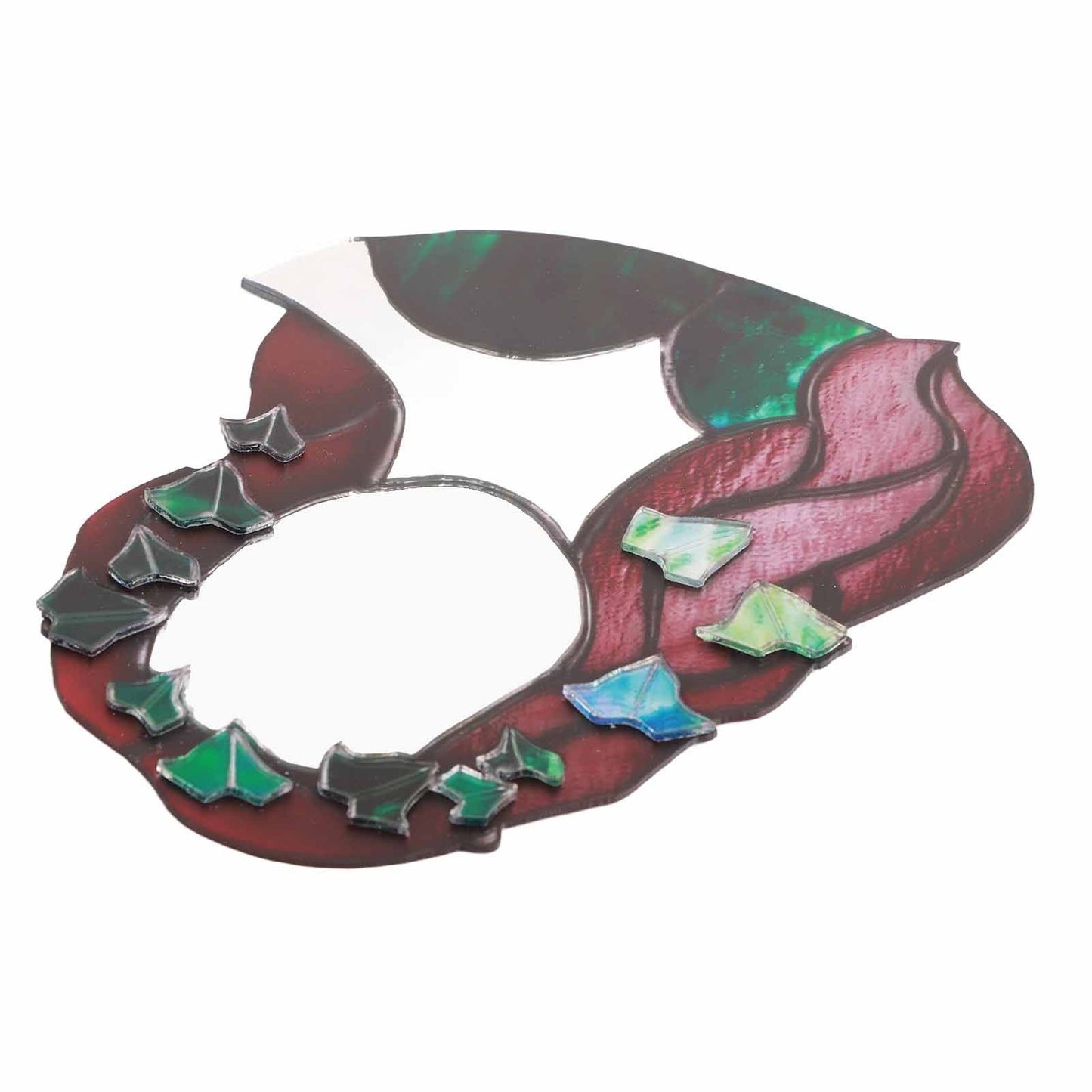 Glass Poison Ivy Mirror Glass Decorative Mirror for Entryway Bedroom Bathroom V1294-YM0523-220507ZH01
