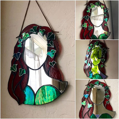 Glass Poison Ivy Mirror Glass Decorative Mirror for Entryway Bedroom Bathroom V1294-YM0523-220507ZH01
