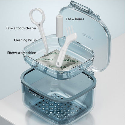 Three Layer Braces Case Denture Retainer Orthodontic Organizer Drainage Layered Portable Denture Bath Cup V1294-YM0523-220510YA02-3