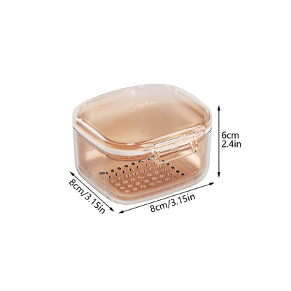 Three Layer Braces Case Denture Retainer Orthodontic Organizer Drainage Layered Portable Denture Bath Cup V1294-YM0523-220510YA02-3