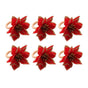 6PCS Napkin Set Red Elegant Christmas Flower Napkin for Birthday Party Wedding V1294-YM0523-220513DJ04