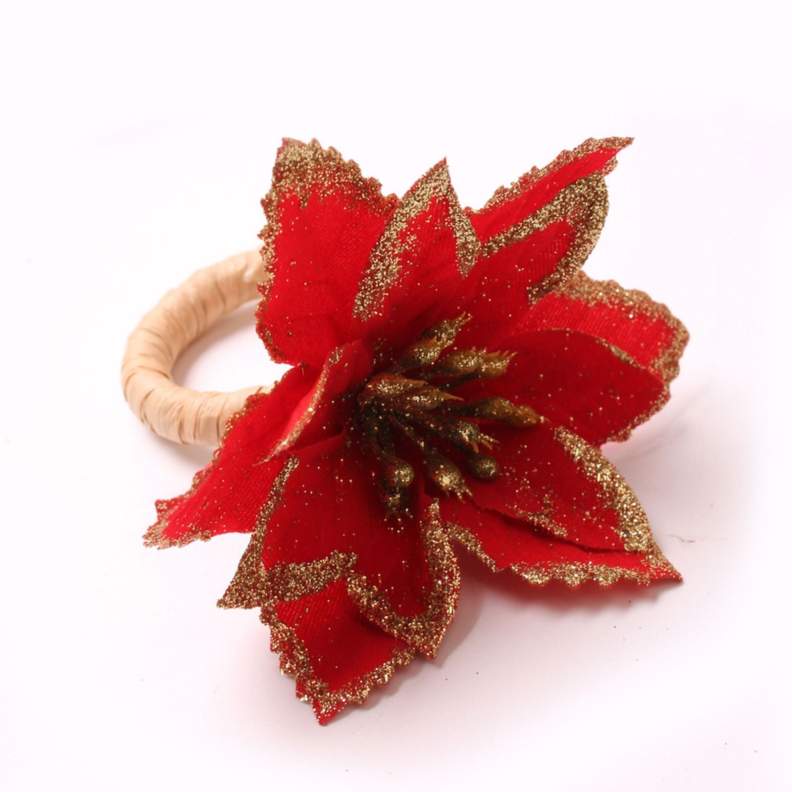 6PCS Napkin Set Red Elegant Christmas Flower Napkin for Birthday Party Wedding V1294-YM0523-220513DJ04