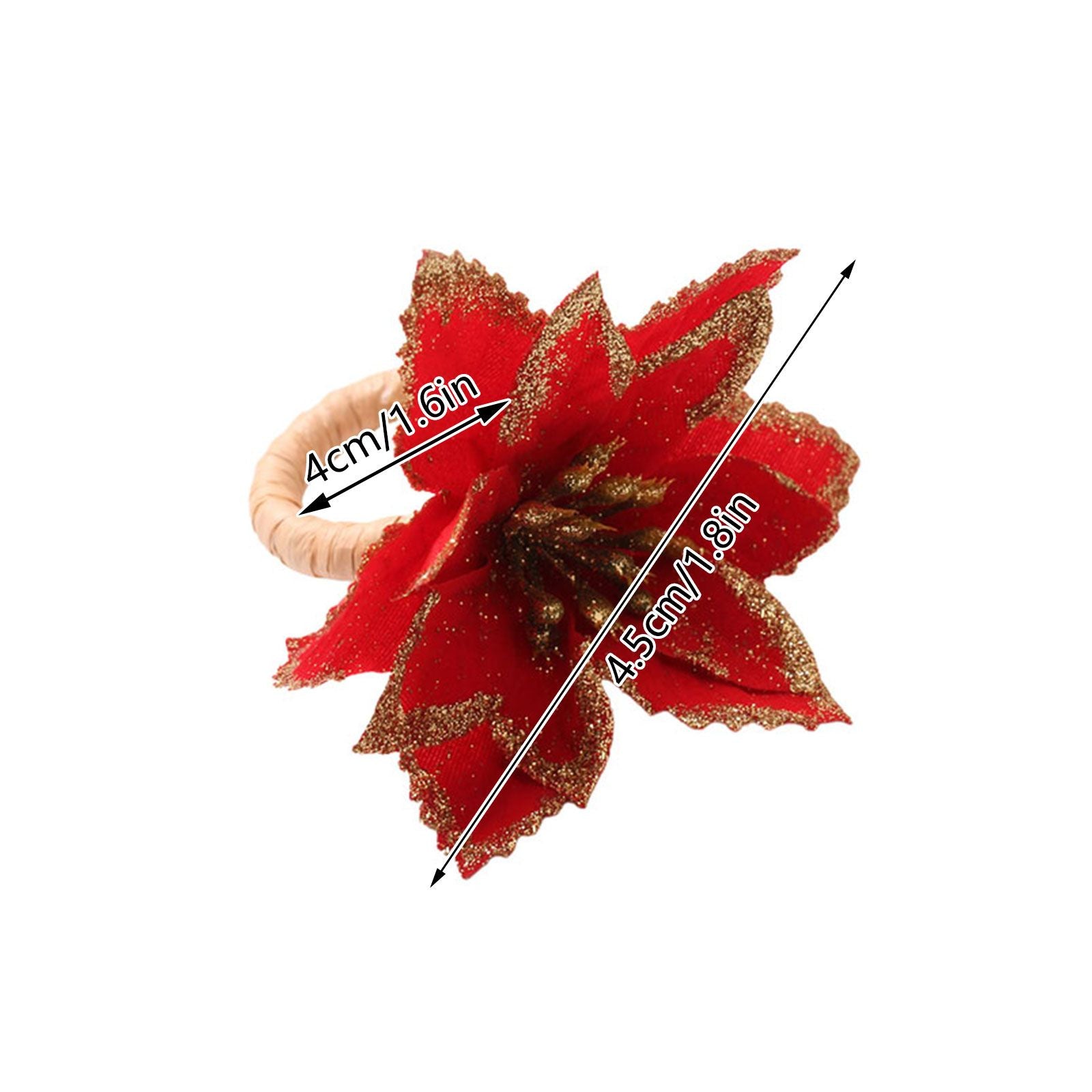 6PCS Napkin Set Red Elegant Christmas Flower Napkin for Birthday Party Wedding V1294-YM0523-220513DJ04