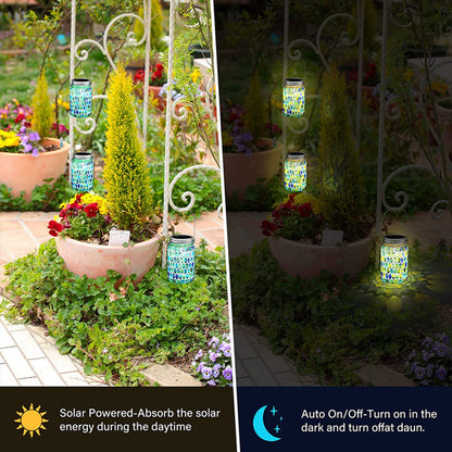 Solar Mosaic Lantern Light IP44 Waterproof Inlaid Fade Resistant Mosaic Glass Light V1294-YM0523-220513YA02-2