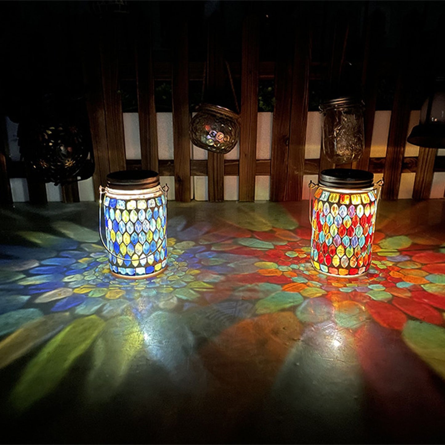 Solar Mosaic Lantern Light IP44 Waterproof Inlaid Fade Resistant Mosaic Glass Light V1294-YM0523-220513YA02-2