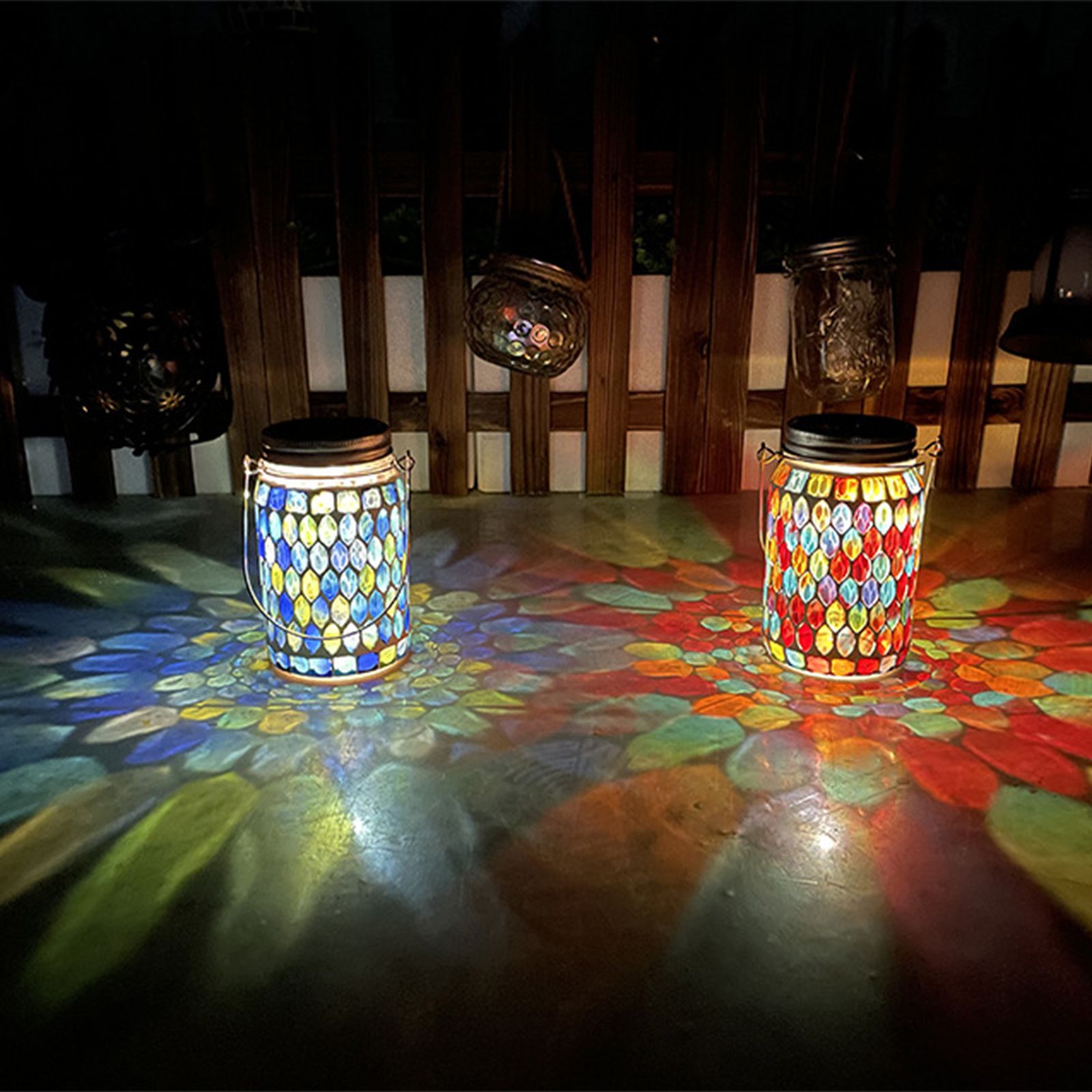 Solar Mosaic Lantern Light IP44 Waterproof Inlaid Fade Resistant Mosaic Glass Light V1294-YM0523-220513YA02-2