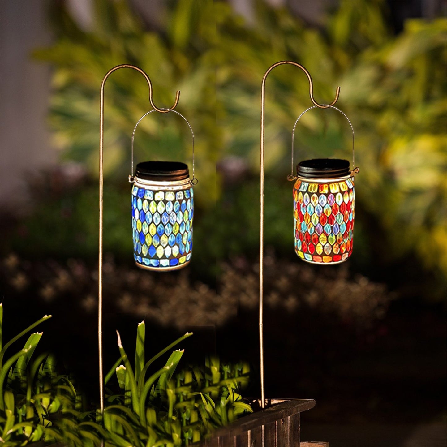 Solar Mosaic Lantern Light IP44 Waterproof Inlaid Fade Resistant Mosaic Glass Light V1294-YM0523-220513YA02-2