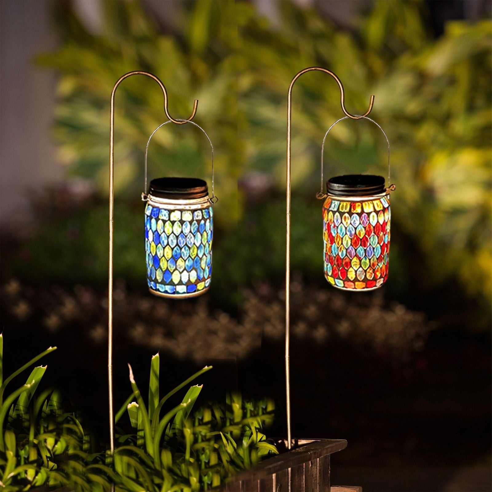 Solar Mosaic Lantern Light IP44 Waterproof Inlaid Fade Resistant Mosaic Glass Light V1294-YM0523-220513YA02-2