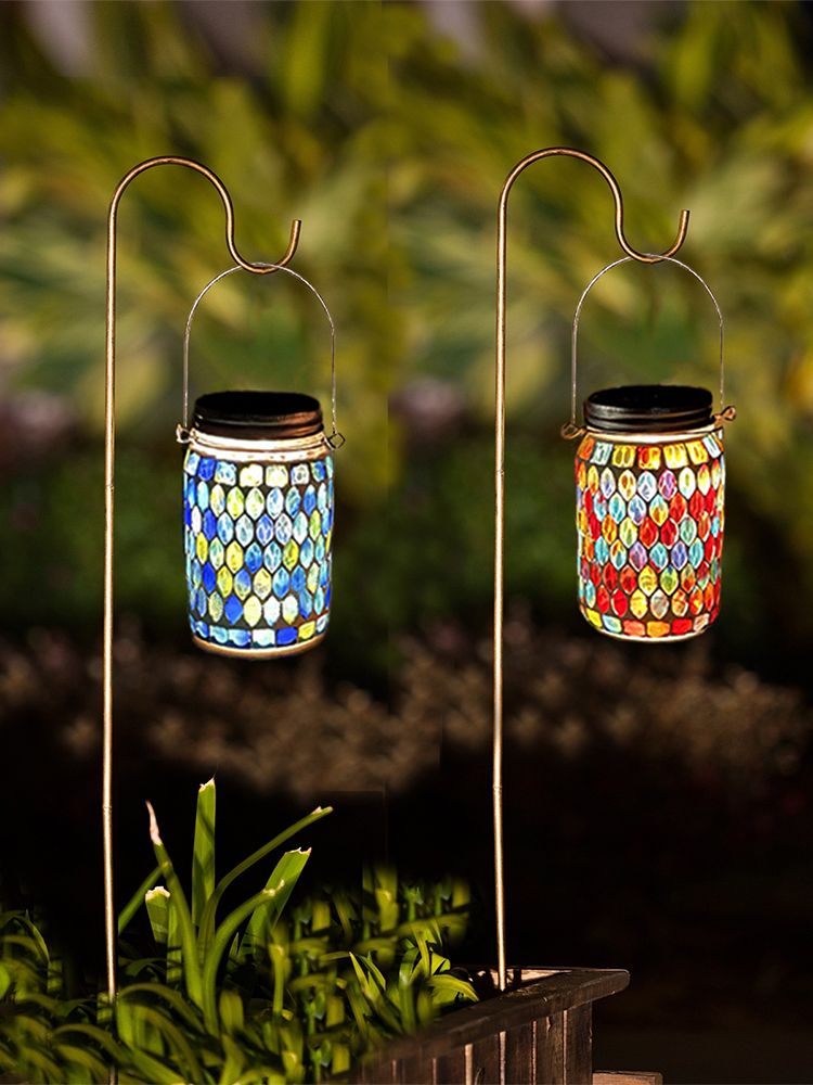 Solar Mosaic Lantern Light IP44 Waterproof Inlaid Fade Resistant Mosaic Glass Light V1294-YM0523-220513YA02-2