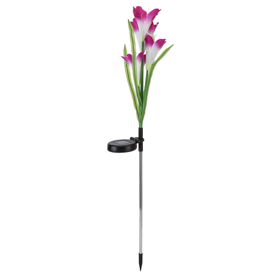 Solar Powered Flower Lights Waterproof Outdoor Solar Garden Stake Lights for Garden Patio BackyardPurple Color V1294-YM0523-3111210290311