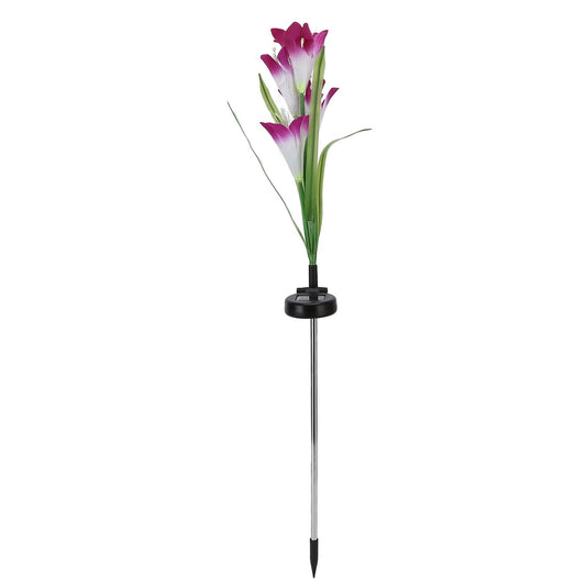 Solar Powered Flower Lights Waterproof Outdoor Solar Garden Stake Lights for Garden Patio BackyardPurple Color V1294-YM0523-3111210290311