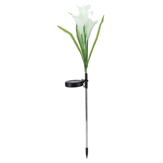 Solar Powered Flower Lights Waterproof Outdoor Solar Garden Stake Lights for Garden Patio BackyardWhite Color V1294-YM0523-3111210290312