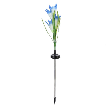 Solar Powered Flower Lights Waterproof Outdoor Solar Garden Stake Lights for Garden Patio Backyard(Blue White V1294-YM0523-3111210290313