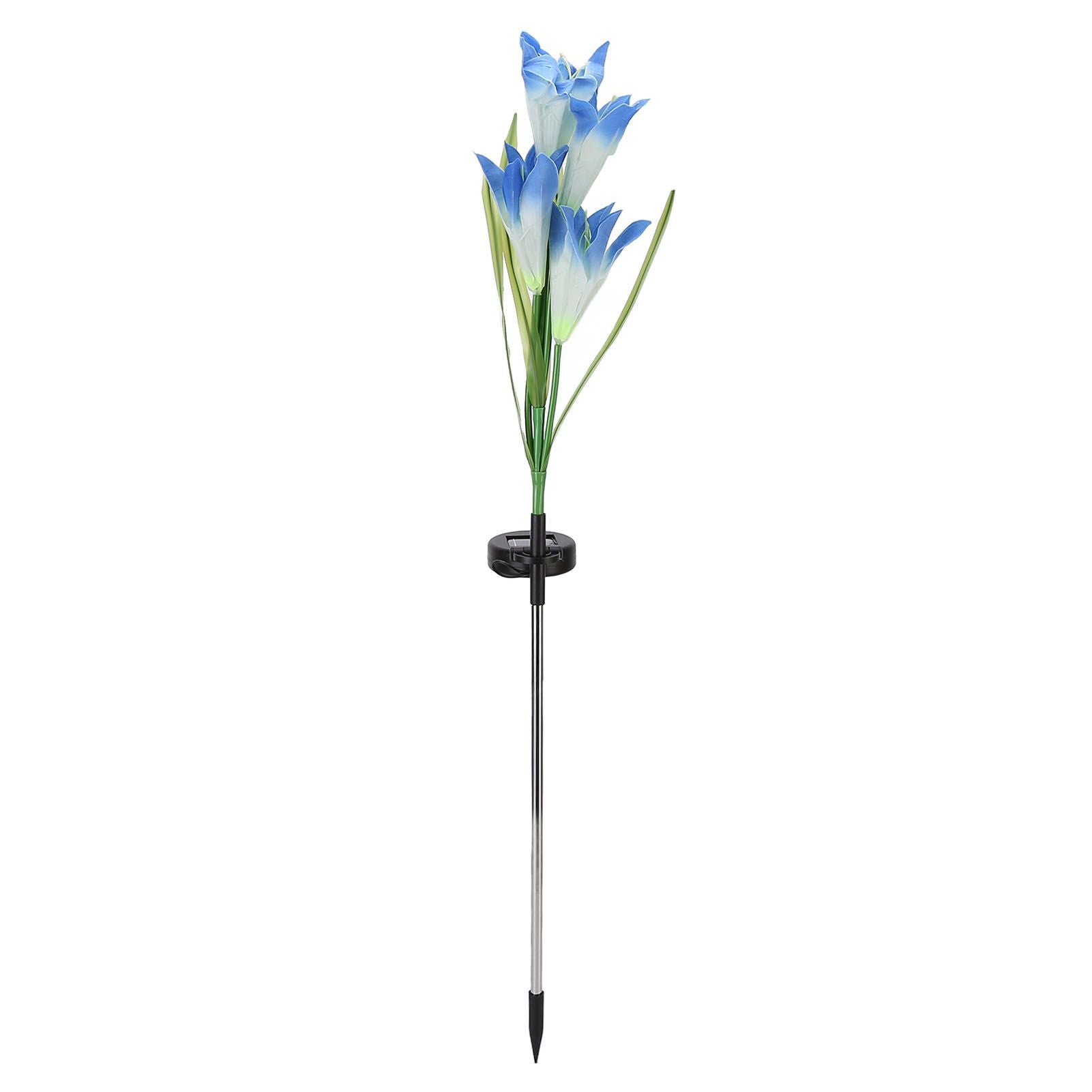 Solar Powered Flower Lights Waterproof Outdoor Solar Garden Stake Lights for Garden Patio Backyard(Blue White V1294-YM0523-3111210290313
