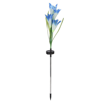 Solar Powered Flower Lights Waterproof Outdoor Solar Garden Stake Lights for Garden Patio Backyard(Blue White V1294-YM0523-3111210290313