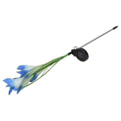 Solar Powered Flower Lights Waterproof Outdoor Solar Garden Stake Lights for Garden Patio Backyard(Blue White V1294-YM0523-3111210290313