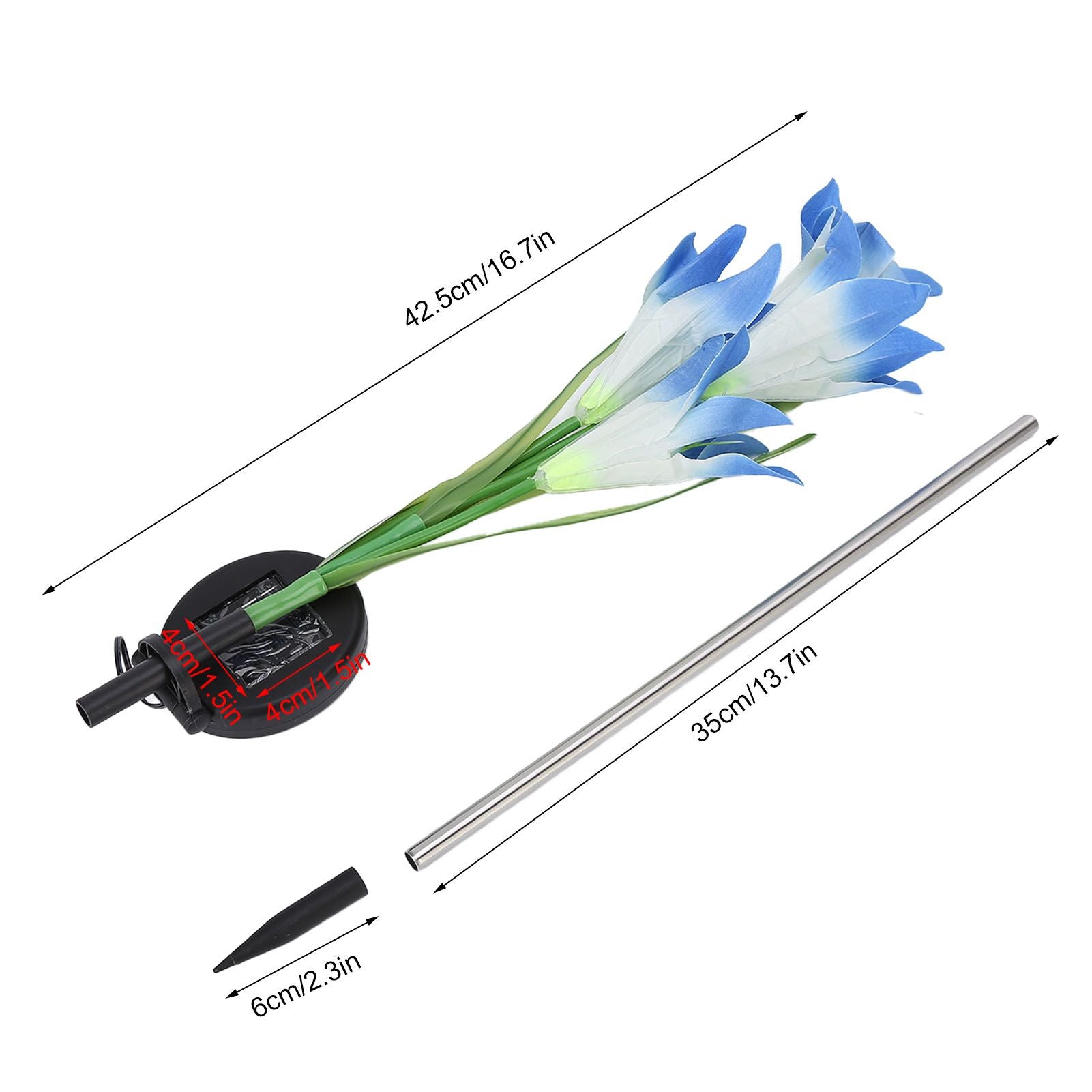 Solar Powered Flower Lights Waterproof Outdoor Solar Garden Stake Lights for Garden Patio Backyard(Blue White V1294-YM0523-3111210290313