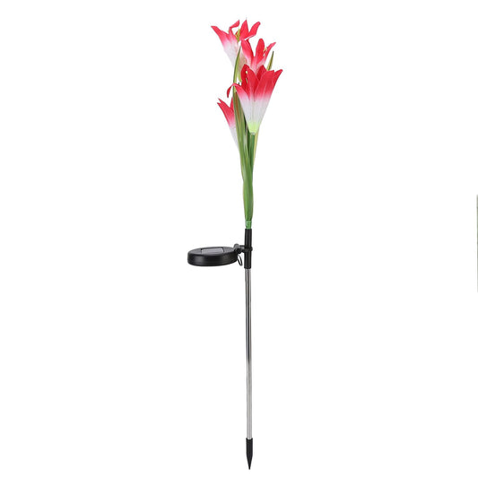 Solar Powered Flower Lights Waterproof Outdoor Solar Garden Stake Lights for Garden Patio Backyard(Pink White V1294-YM0523-3111210290314