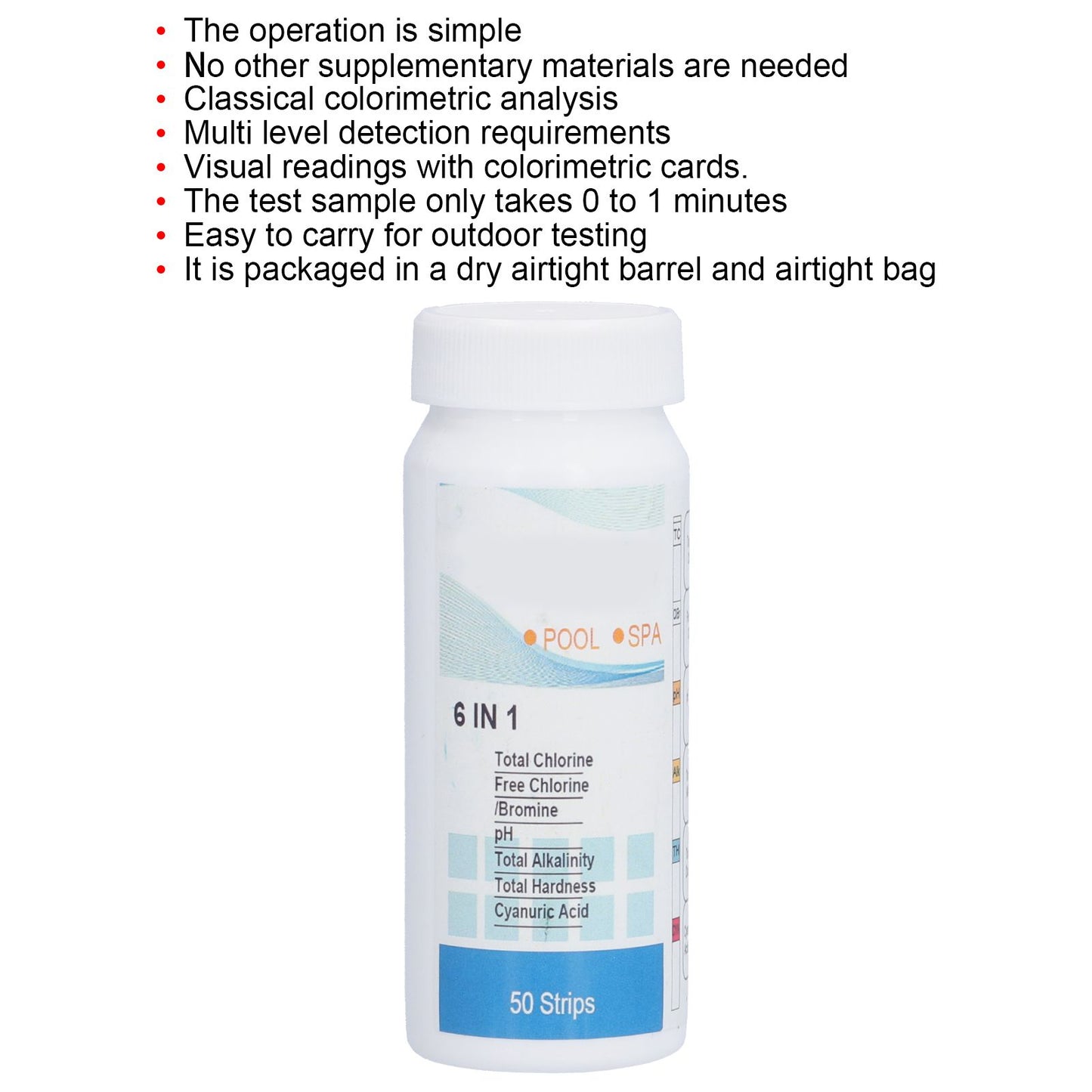 Pool Test Strips Durable Quick Portable Easy to Operate Pa Test Strips for Aquariums V1294-YM0523-3111210322211