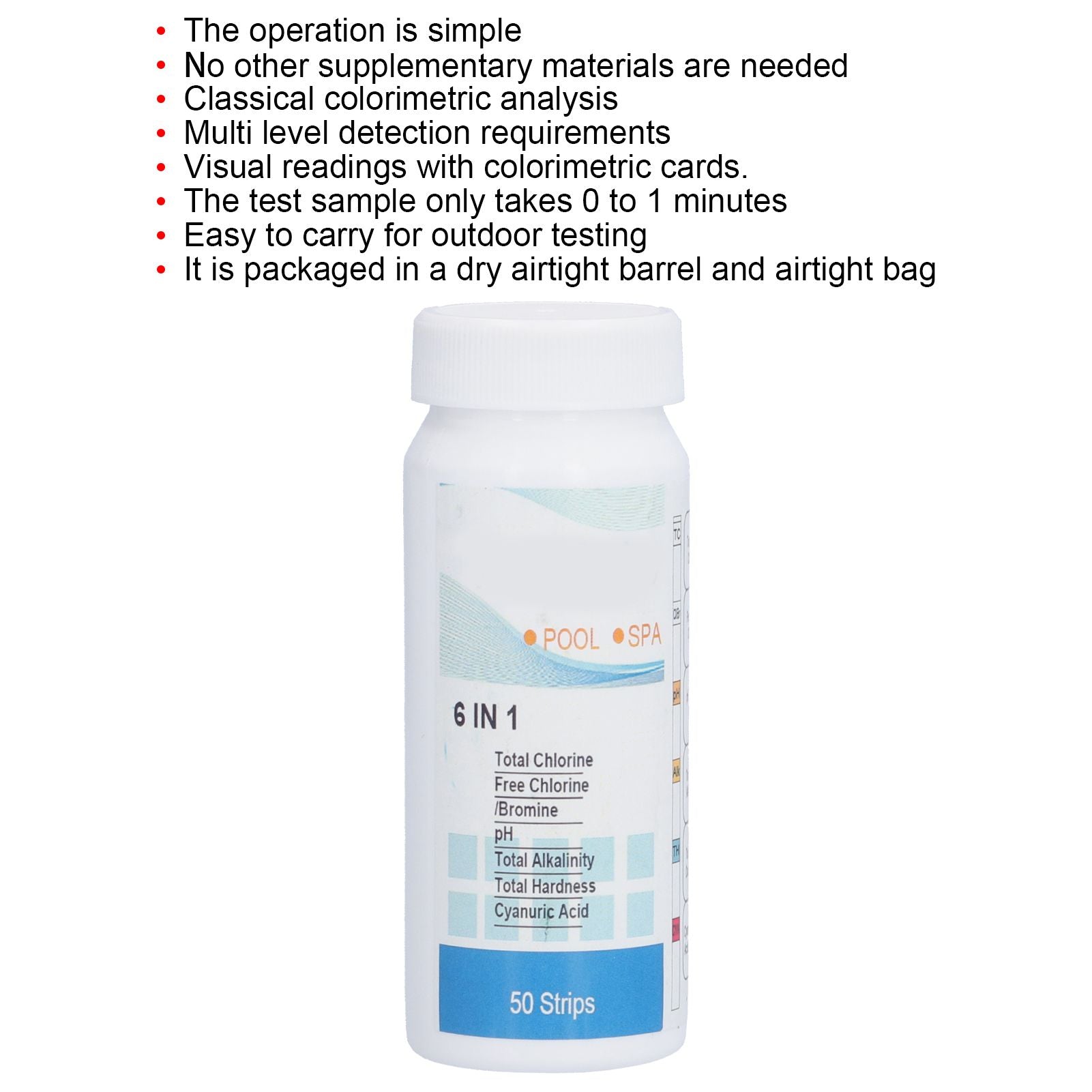 Pool Test Strips Durable Quick Portable Easy to Operate Pa Test Strips for Aquariums V1294-YM0523-3111210322211