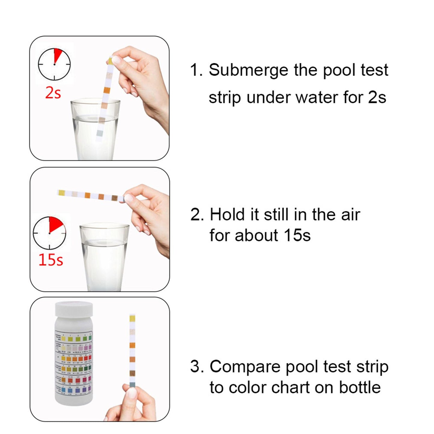 Pool Test Strips Durable Quick Portable Easy to Operate Pa Test Strips for Aquariums V1294-YM0523-3111210322211