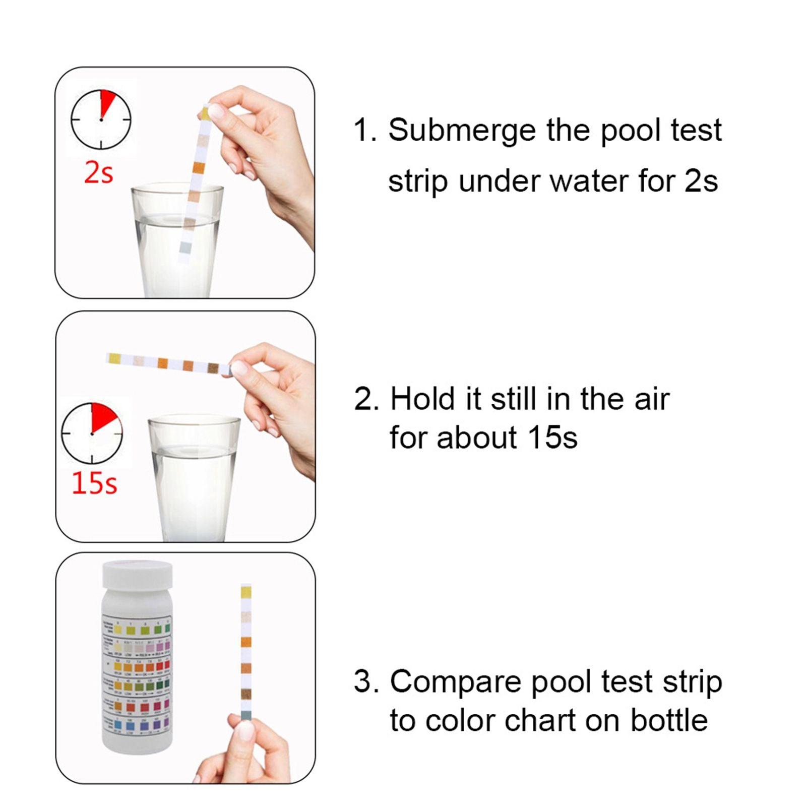 Pool Test Strips Durable Quick Portable Easy to Operate Pa Test Strips for Aquariums V1294-YM0523-3111210322211