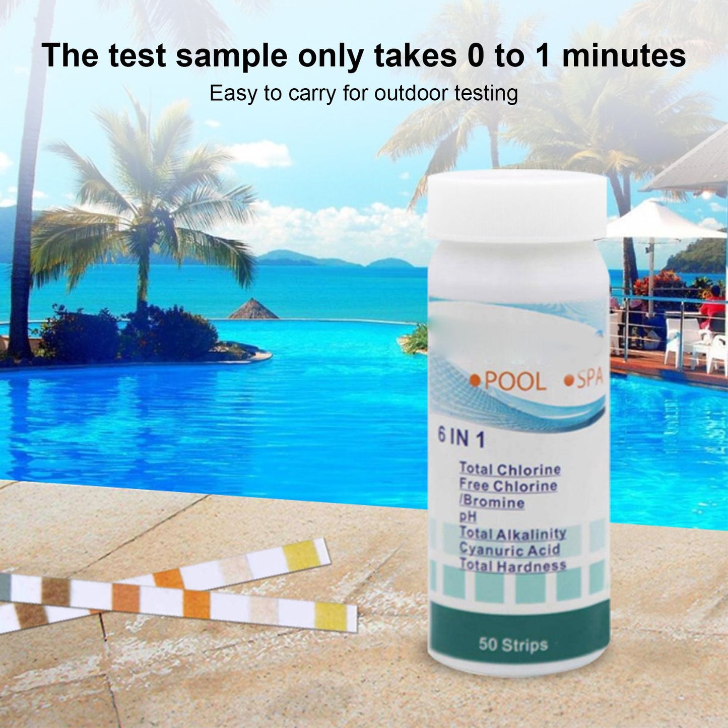 Pool Test Strips Durable Quick Portable Easy to Operate Pa Test Strips for Aquariums V1294-YM0523-3111210322211