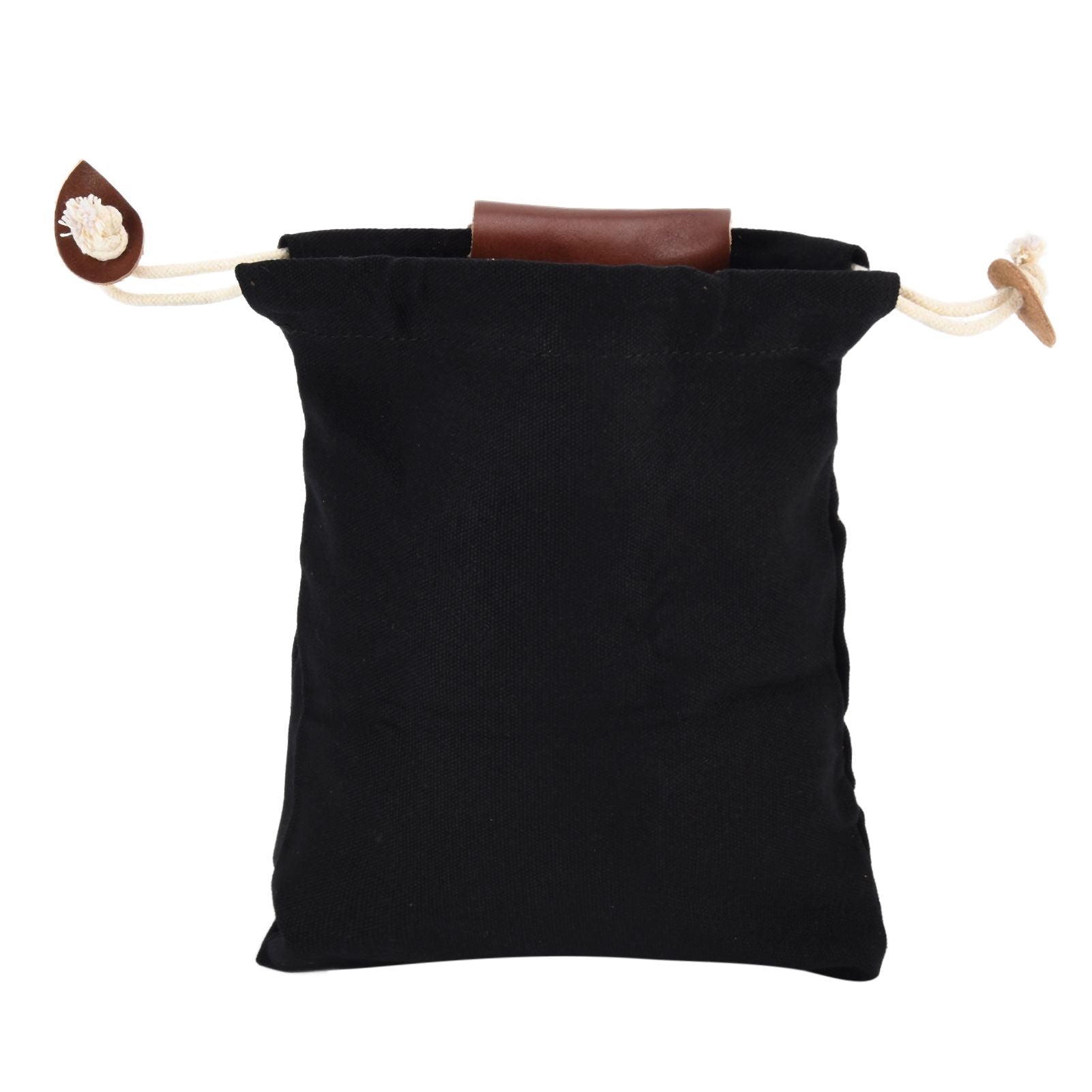 Leather Canvas Foraging Pouch Belt Fruit Picking Bag for Camping Fruit CollectingBlack V1294-YM0523-3111210325511