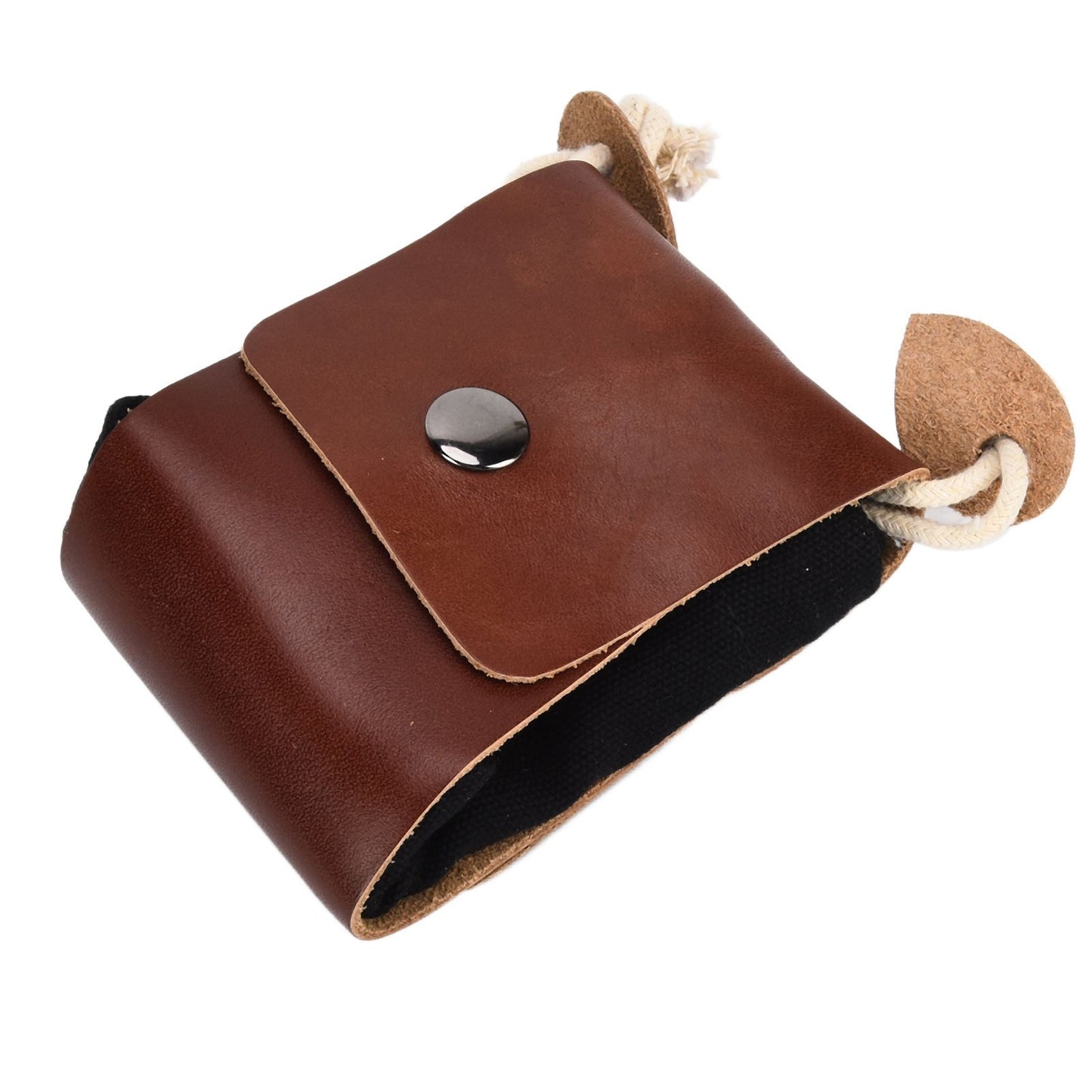 Leather Canvas Foraging Pouch Belt Fruit Picking Bag for Camping Fruit CollectingBlack V1294-YM0523-3111210325511