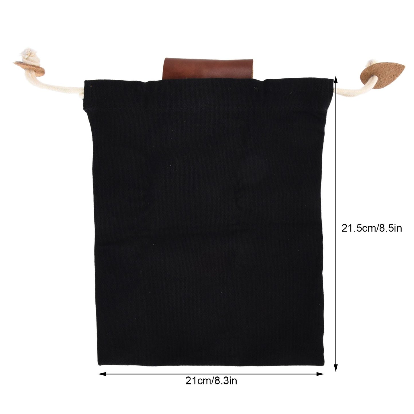Leather Canvas Foraging Pouch Belt Fruit Picking Bag for Camping Fruit CollectingBlack V1294-YM0523-3111210325511