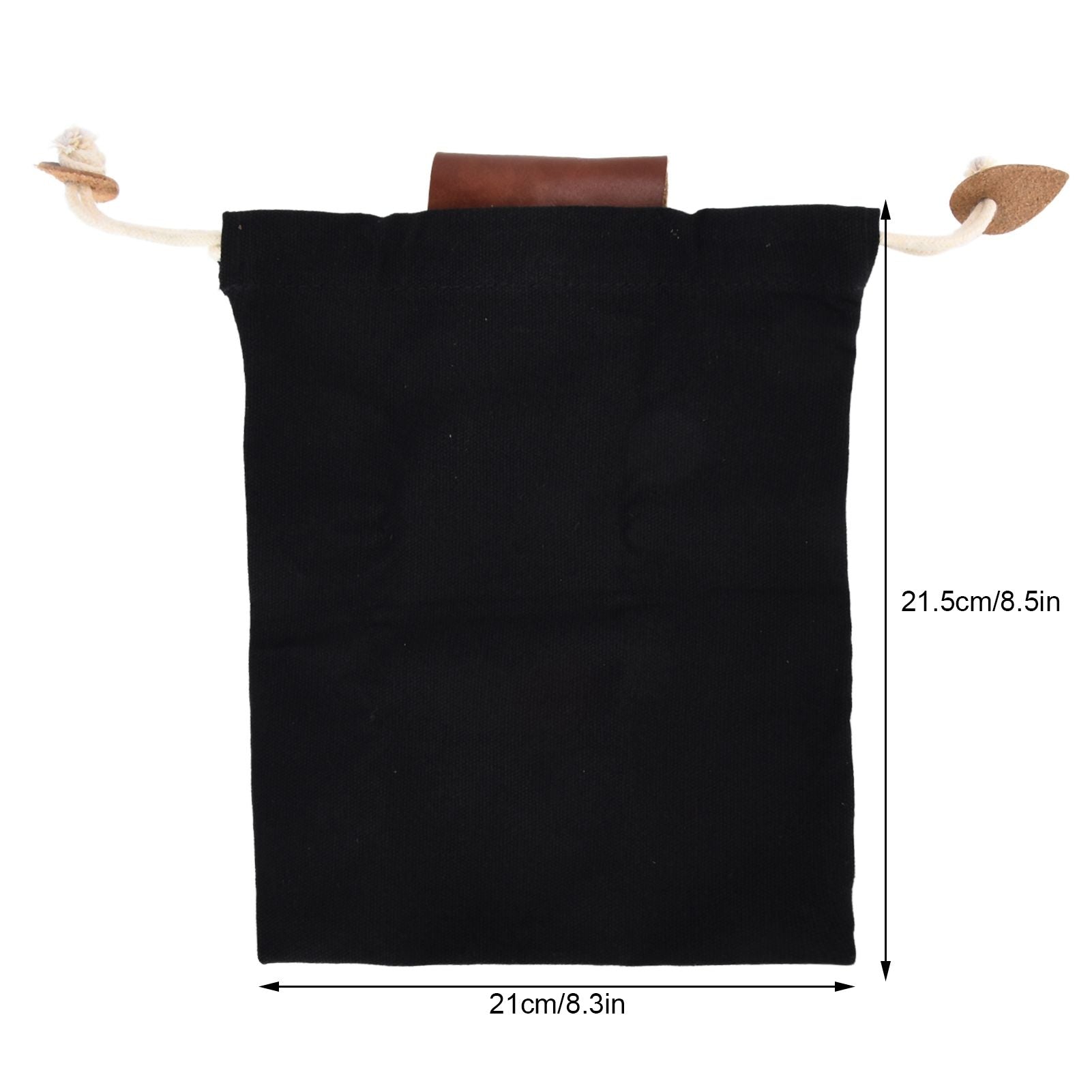 Leather Canvas Foraging Pouch Belt Fruit Picking Bag for Camping Fruit CollectingBlack V1294-YM0523-3111210325511