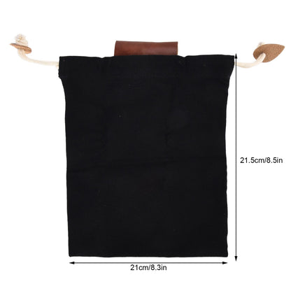 Leather Canvas Foraging Pouch Belt Fruit Picking Bag for Camping Fruit CollectingBlack V1294-YM0523-3111210325511