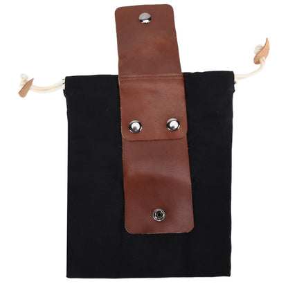Leather Canvas Foraging Pouch Belt Fruit Picking Bag for Camping Fruit CollectingBlack V1294-YM0523-3111210325511