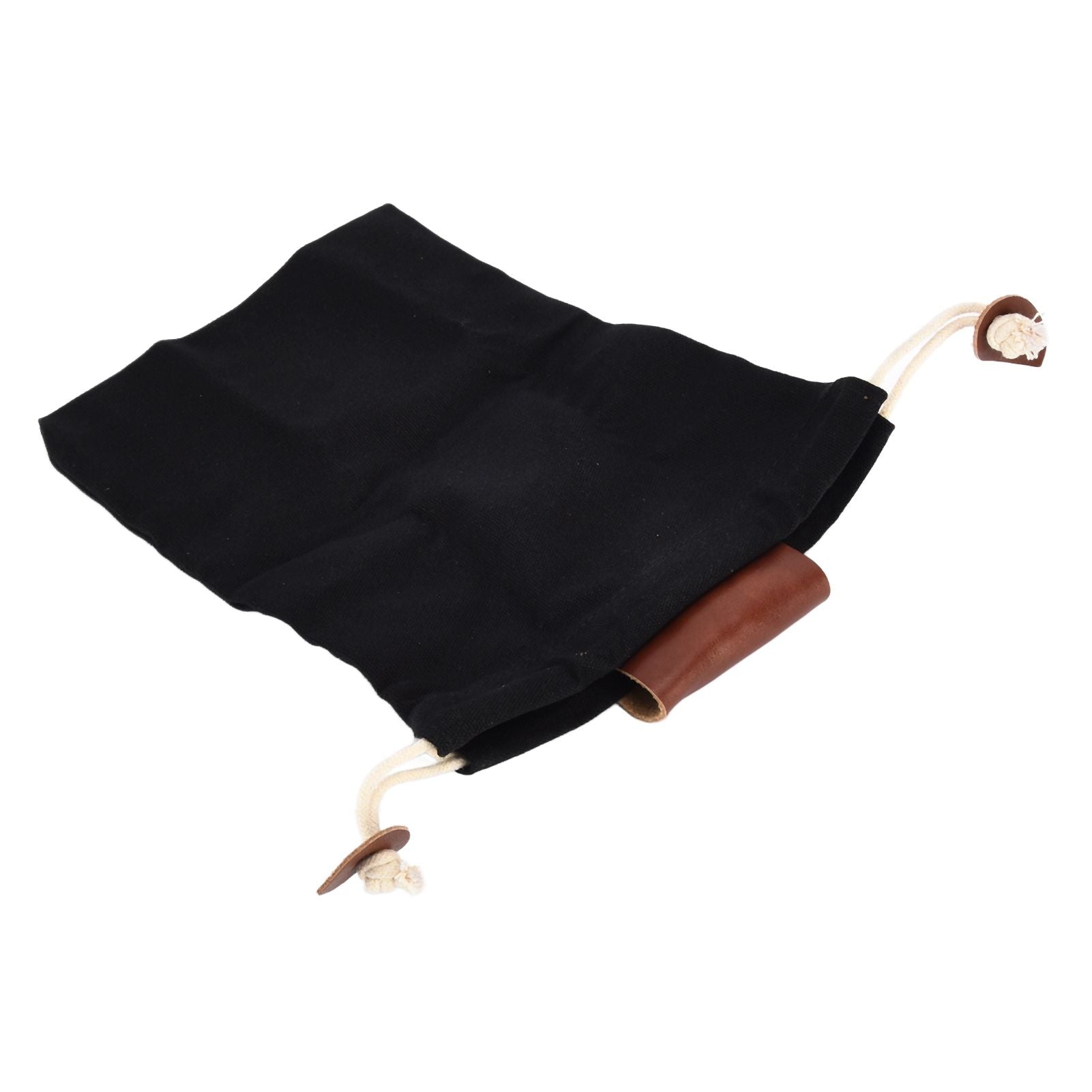 Leather Canvas Foraging Pouch Belt Fruit Picking Bag for Camping Fruit CollectingBlack V1294-YM0523-3111210325511