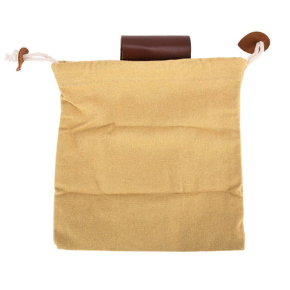 Leather Canvas Foraging Pouch Belt Fruit Picking Bag for Camping Fruit CollectingKhaki V1294-YM0523-3111210325512