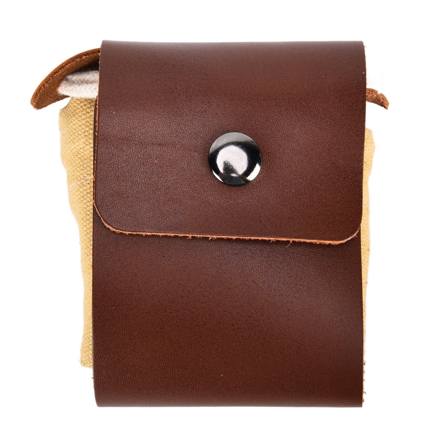 Leather Canvas Foraging Pouch Belt Fruit Picking Bag for Camping Fruit CollectingKhaki V1294-YM0523-3111210325512