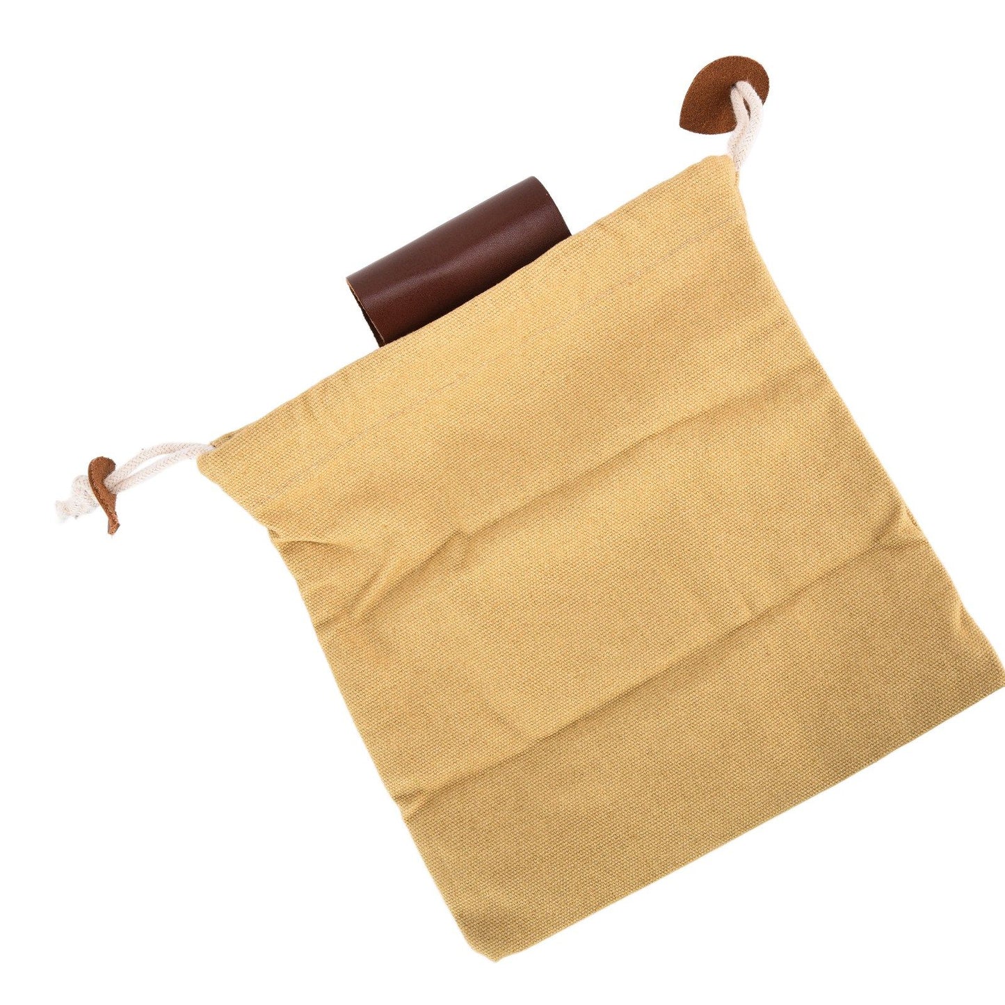 Leather Canvas Foraging Pouch Belt Fruit Picking Bag for Camping Fruit CollectingKhaki V1294-YM0523-3111210325512