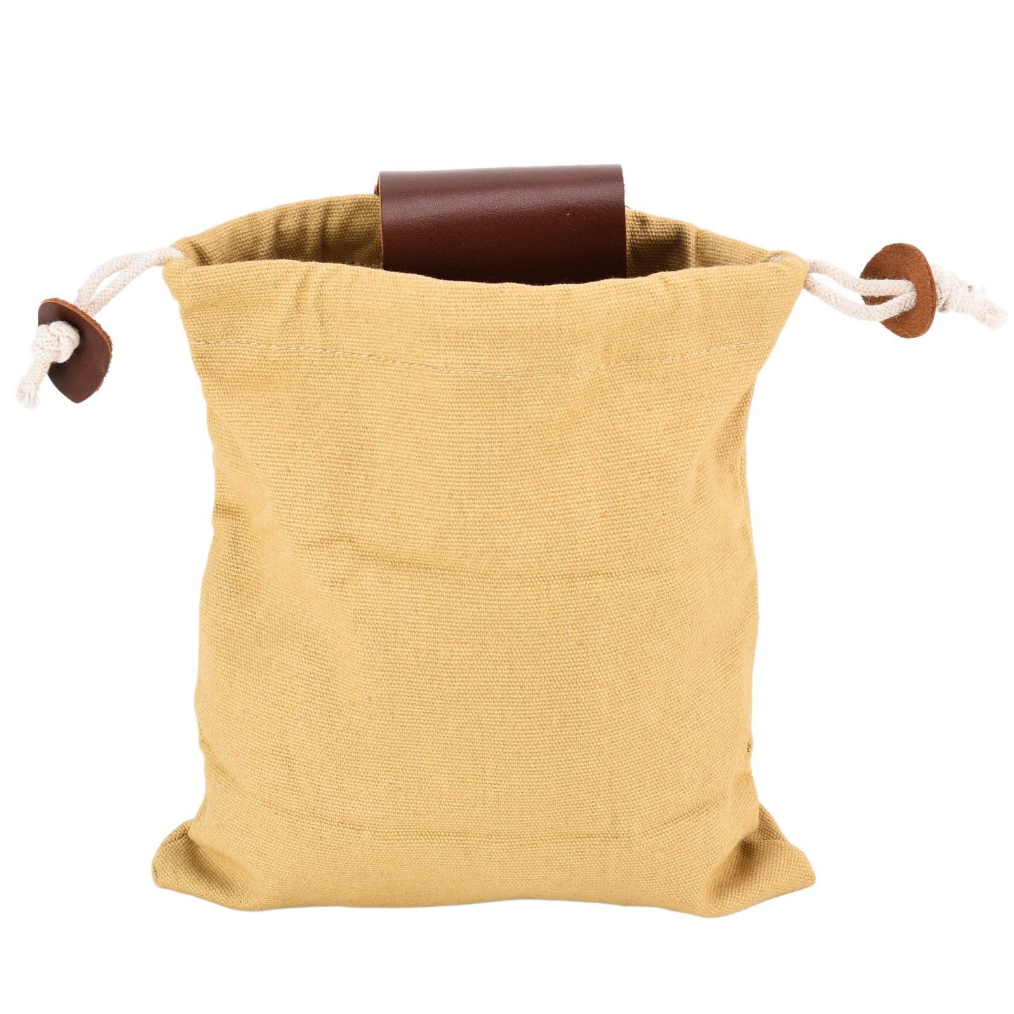 Leather Canvas Foraging Pouch Belt Fruit Picking Bag for Camping Fruit CollectingKhaki V1294-YM0523-3111210325512