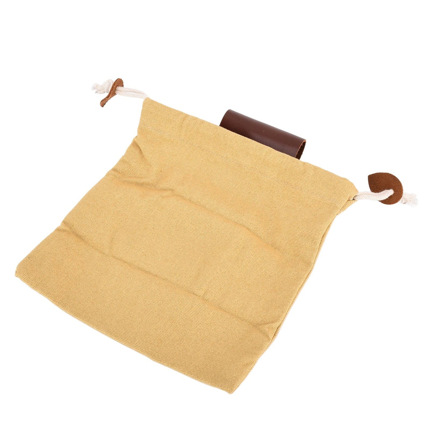 Leather Canvas Foraging Pouch Belt Fruit Picking Bag for Camping Fruit CollectingKhaki V1294-YM0523-3111210325512