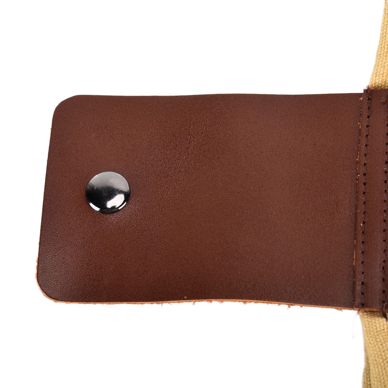 Leather Canvas Foraging Pouch Belt Fruit Picking Bag for Camping Fruit CollectingKhaki V1294-YM0523-3111210325512